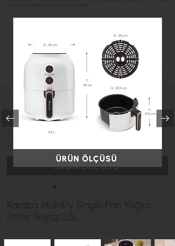 Beyaz Elektrikli Fritöz ve Izgara - Görsel 2