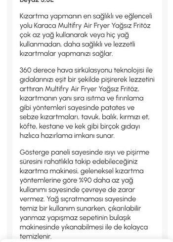 Beyaz Elektrikli Fritöz ve Izgara - Görsel 6