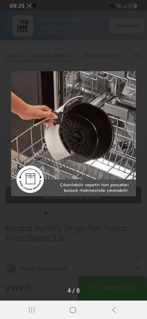 Beyaz Elektrikli Fritöz ve Izgara - Görsel 3