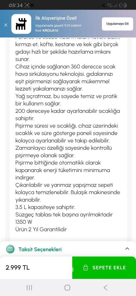 Beyaz Elektrikli Fritöz ve Izgara - Görsel 5