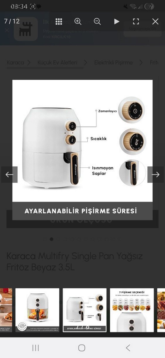 Beyaz Elektrikli Fritöz ve Izgara - Görsel 4