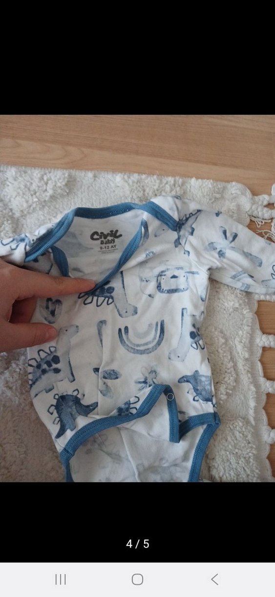 Mavi Erkek Bebek Kısa Kollu Body - Görsel 2