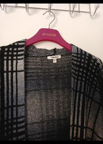 Gri Uzun Örme Salaş Kadın Hırka - Görsel 3