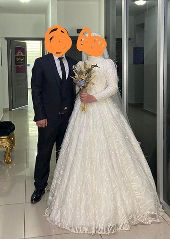 Uzun Kollu Beyaz Prenses Gelinlik - Görsel 4