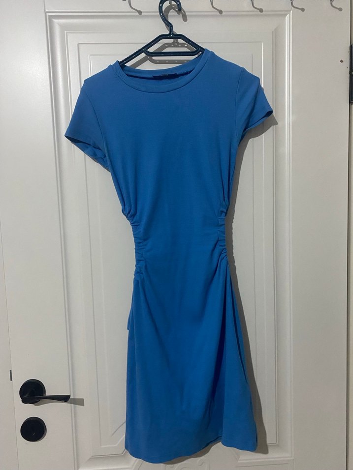 Drapeli Mavi Hamile Midi Tunik - Görsel 2