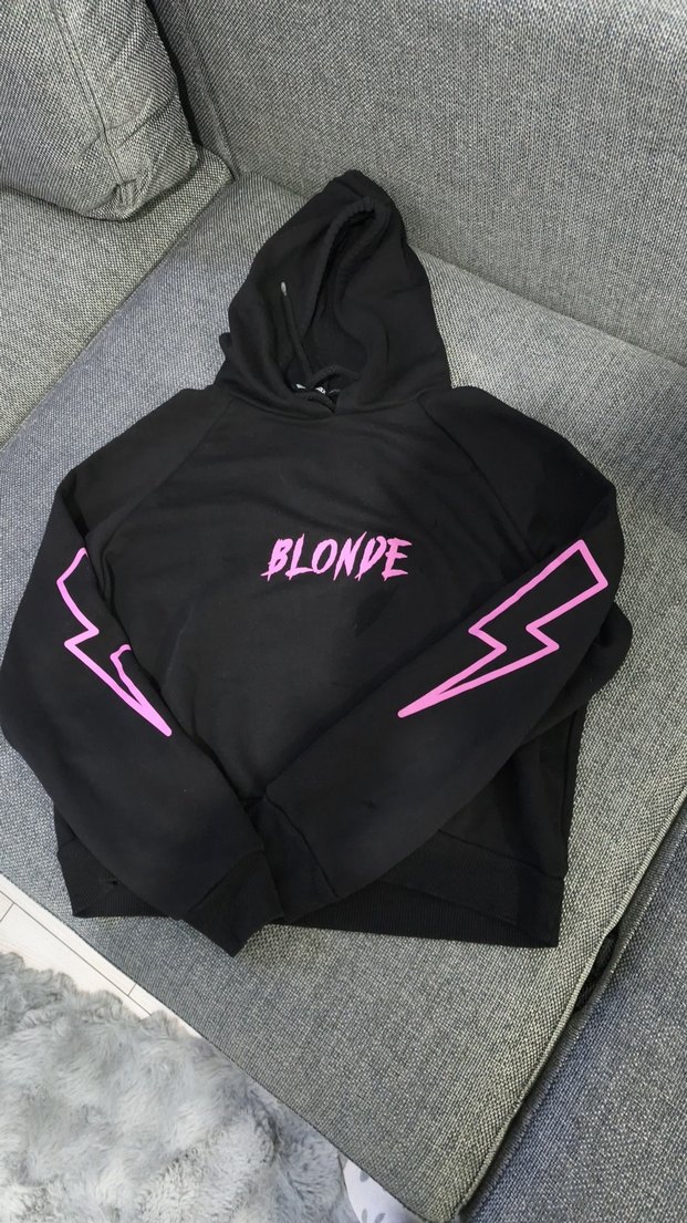 Siyah Kapüşonlu Rock Punk Sweatshirt.dar kalıp ve yepyeni - Görsel 2