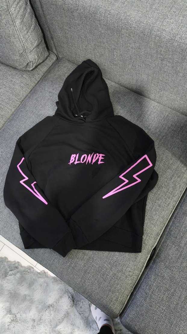 Siyah Kapüşonlu Rock Punk Sweatshirt.dar kalıp ve yepyeni - Görsel 3