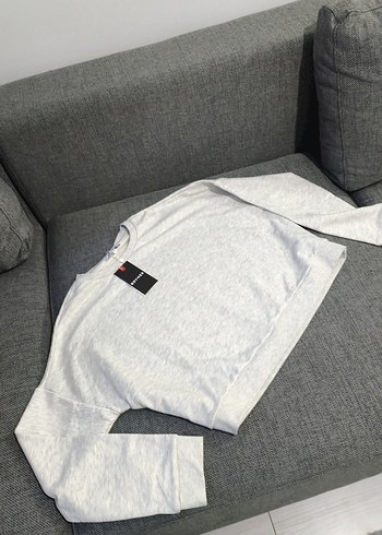 Gri Pamuklu Kadın Sweatshirt - Görsel 2