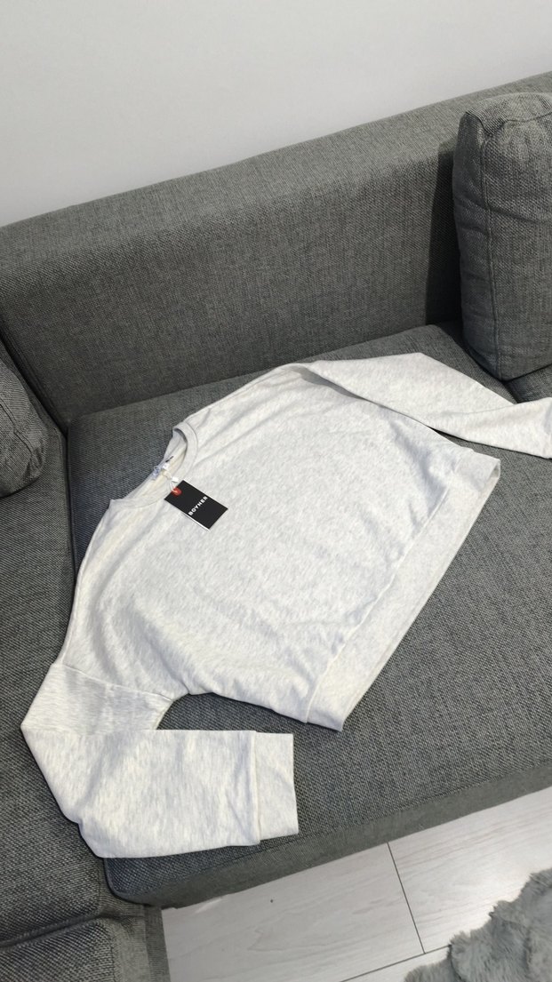 Gri Pamuklu Kadın Sweatshirt - Görsel 2