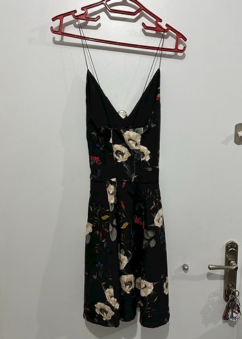 Çiçekli siyah Elbise 40 beden - Görsel 2