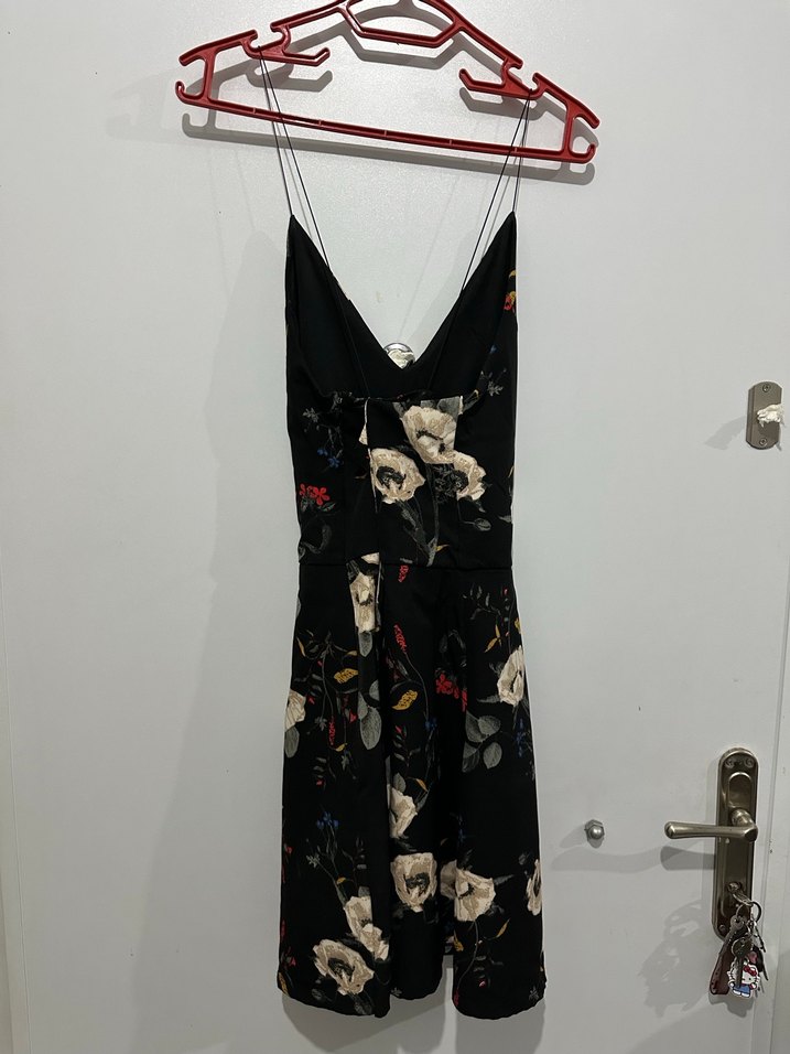 Çiçekli siyah Elbise 40 beden - Görsel 2