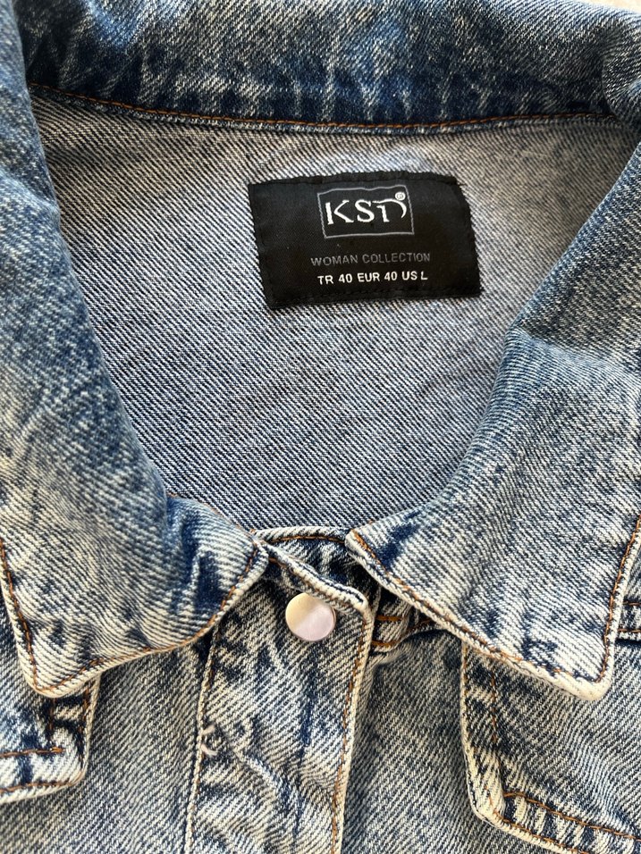 Kadın Beyaz Denim Detaylı Ceket - Görsel 4