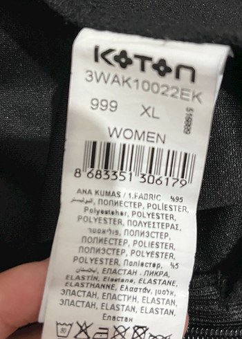 Koton Siyah  Etek-Beden: XL - Görsel 3