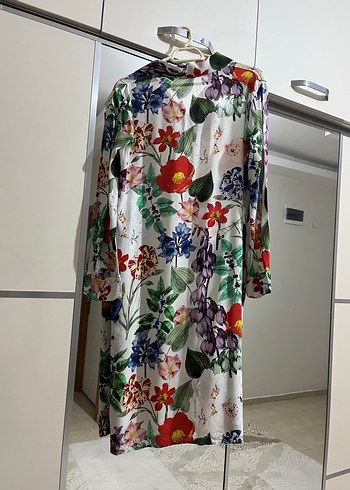 ZARA Çiçek Desenli Uzun Kollu Kadın Tunik - Görsel 2