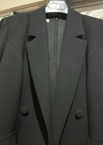 Modailgi Püsküllü Siyah Uzun Kadın  Ceket - Görsel 2