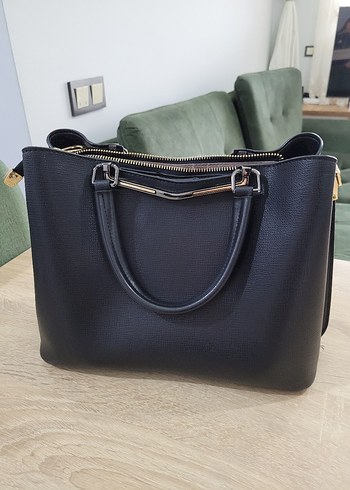 Siyah Deri Püsküllü Kadın Çanta - Görsel 5