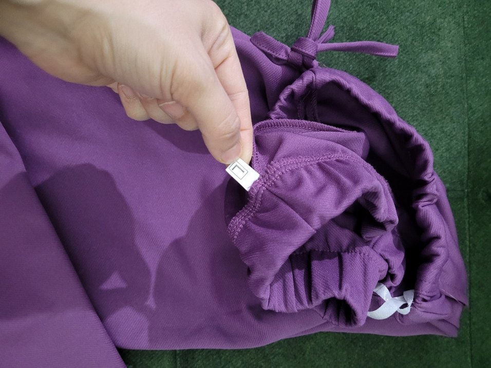 Mor renkli salaş kumaş bayan pantolan - Görsel 5