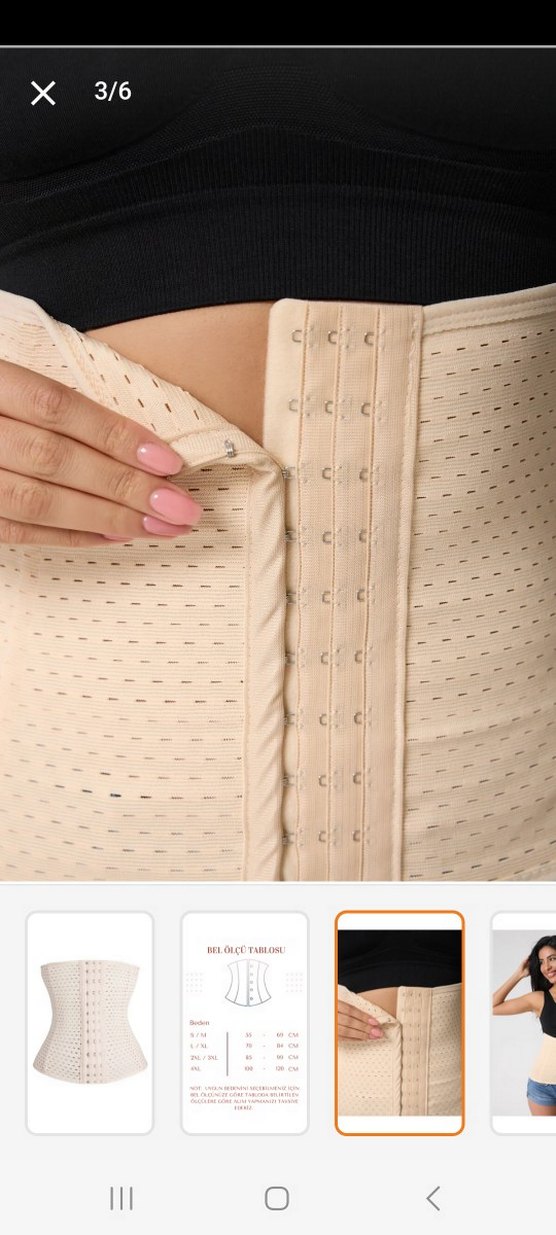 Bayan korse 4XL beden 1 kere giyildi ten rengi - Görsel 2