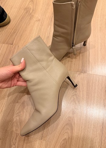 Bej Stiletto Topuklu Kadın Bot - Görsel 5