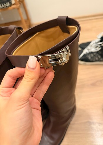 Kahverengi Deri Tokalı Dizüstü Çizme - Görsel 2