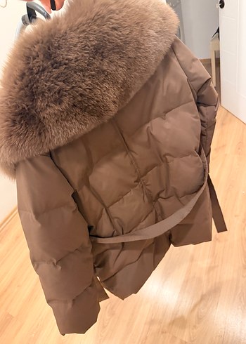 Kahverengi Kadın Kürklü Kış Montu - Görsel 2