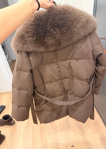 Kahverengi Kadın Kürklü Kış Montu - Görsel 4