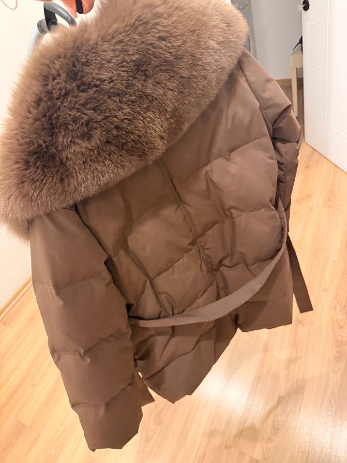 Kahverengi Kadın Kürklü Kış Montu - Görsel 2
