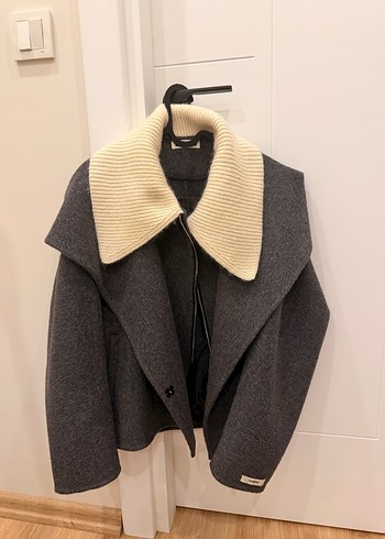 Gri Yün Kabanı, Düğmeli, Midi Boy - Görsel 6