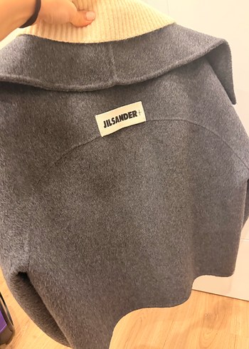 Gri Yün Kabanı, Düğmeli, Midi Boy - Görsel 3