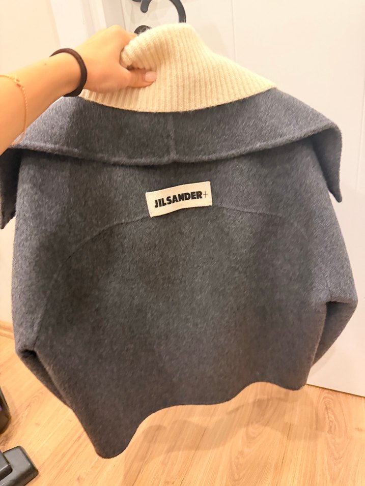 Gri Yün Kabanı, Düğmeli, Midi Boy - Görsel 4