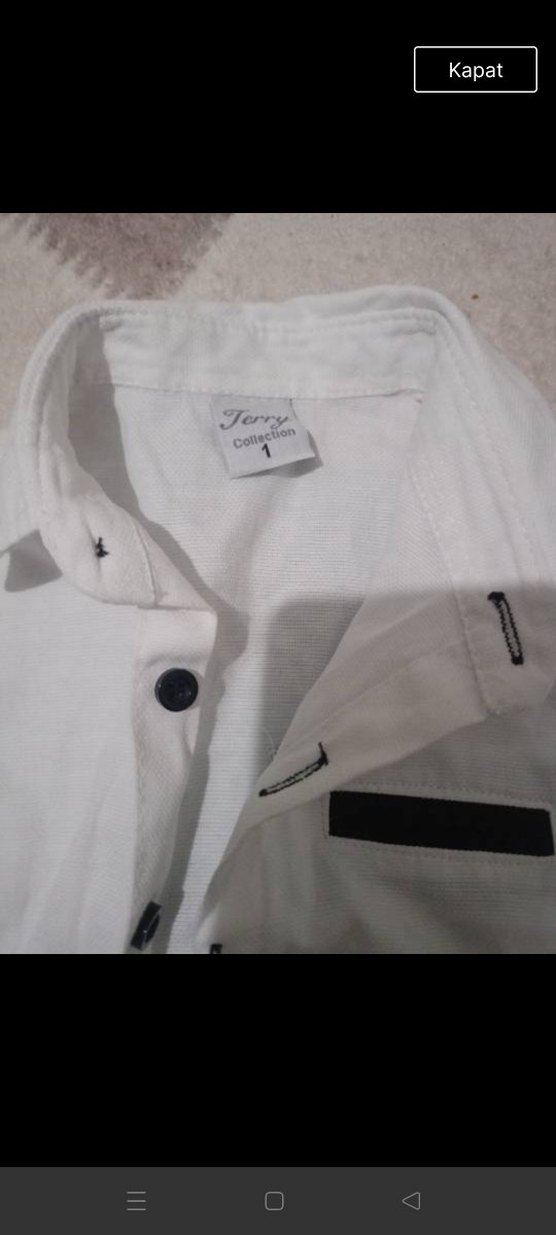 Erkek Çocuk Beyaz Pamuklu Uzun Kollu Gömlek - Görsel 3