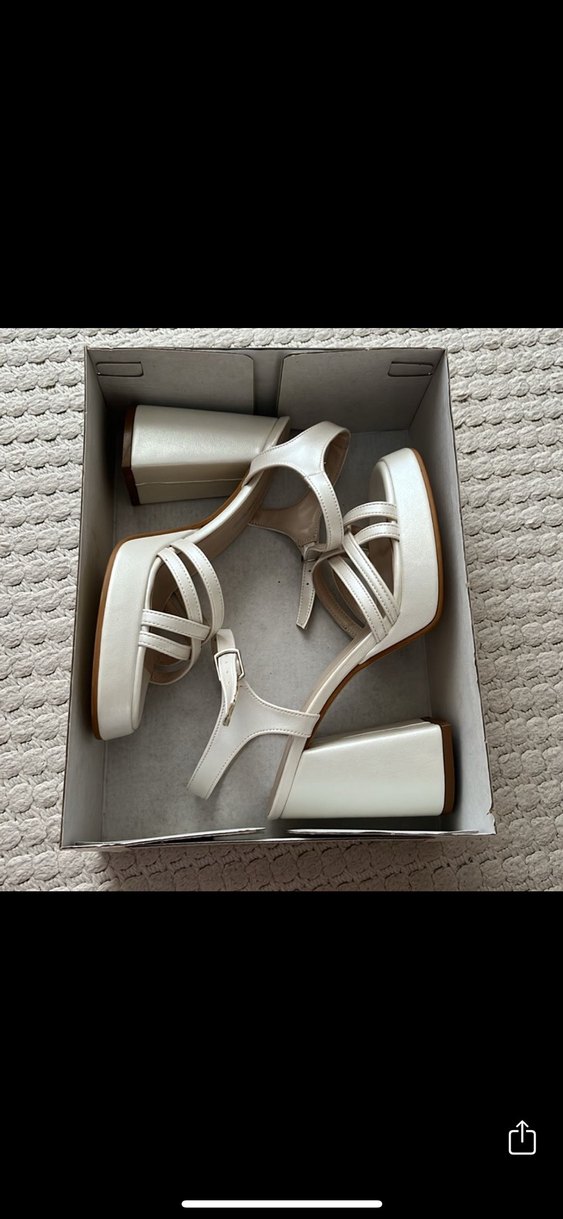 Beyaz Platform Topuklu Kadın Abiye Ayakkabı - Görsel 4