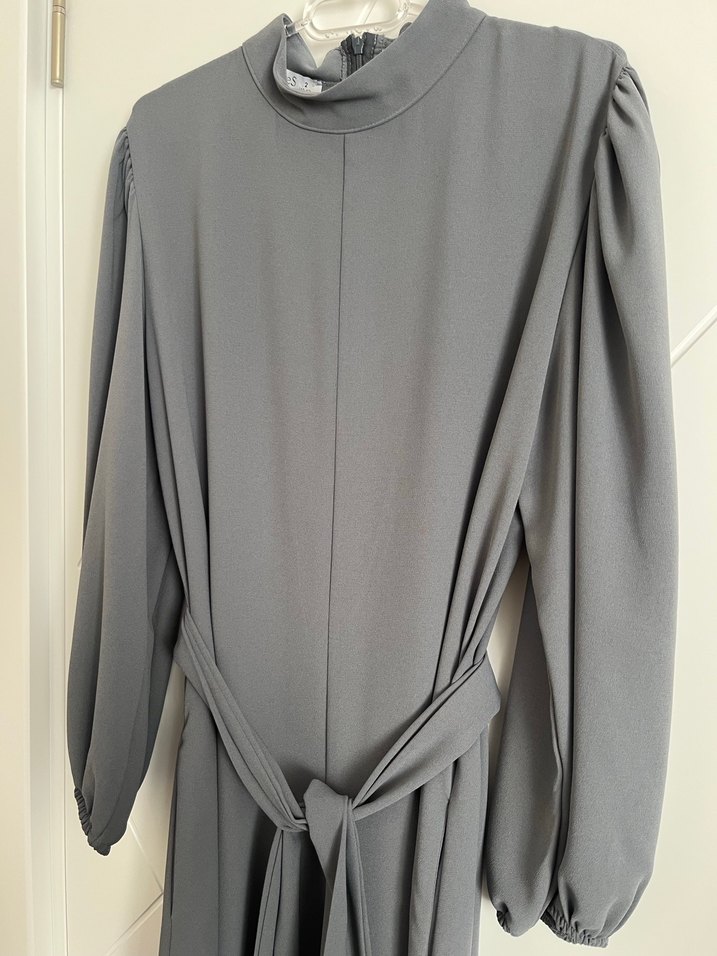 Gri bol paça tulum - Görsel 3