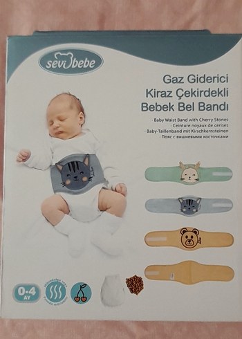 Kiraz Çekirdekli Bebek Bel Bandı - Bej - Görsel 3