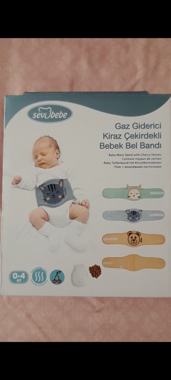 Kiraz Çekirdekli Bebek Bel Bandı - Bej - Görsel 3