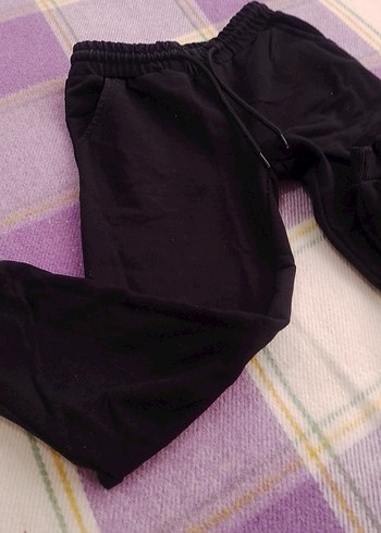 Siyah Rahat Kesim çocuk Eşofman Altı - Görsel 2