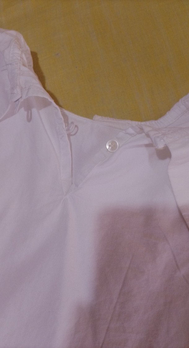 Kız Çocuk Beyaz Keten Fırfırlı Gömlek - Görsel 4