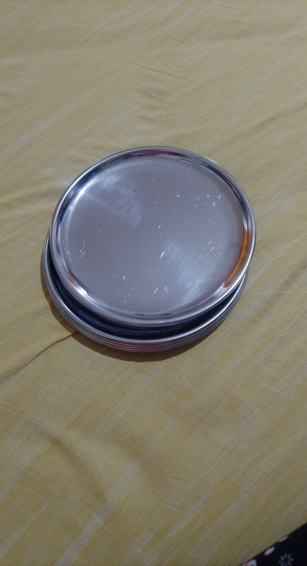 Parlak Metal Yuvarlak Tabak 6 adet - Görsel 3