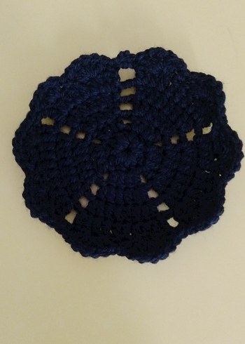 Siyah örgü supla ve bardak altlığı - Görsel 2