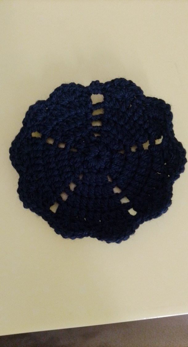 Siyah örgü supla ve bardak altlığı - Görsel 2