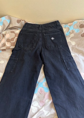 Siyah Salaş Kesim Kadın Kot Pantolon - Görsel 2