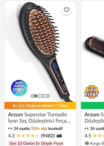 Arzum saç düzleştirici tarak - Görsel 2