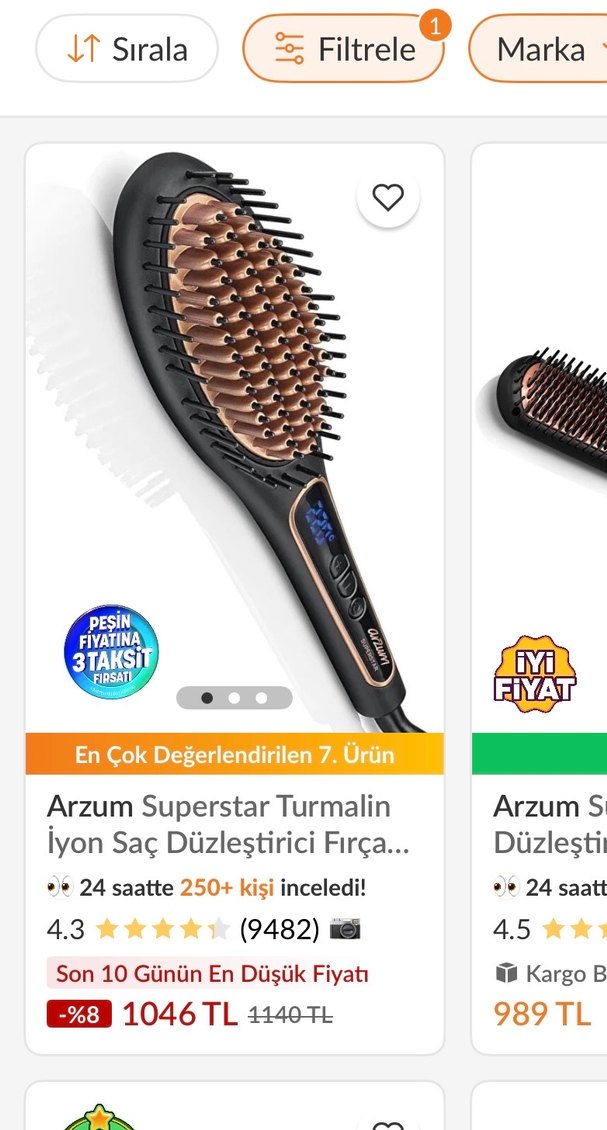 Arzum saç düzleştirici tarak - Görsel 2