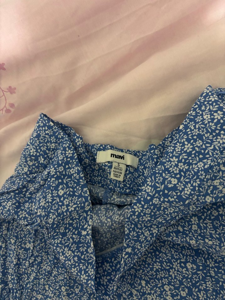 Mavi Mini Volanlı Etek - Görsel 2