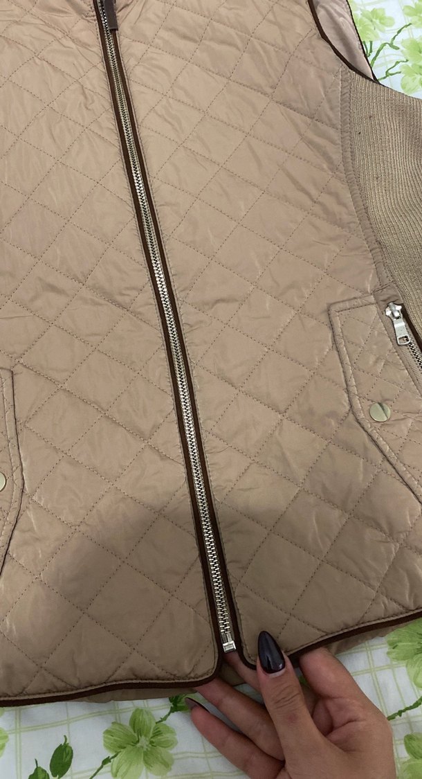 Kahverengi Fermuarlı Kadın Yelek - Görsel 4