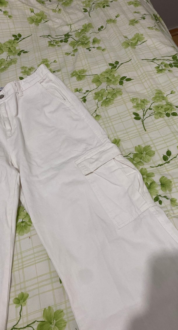 Beyaz Rahat Kesim Kadın Kot Pantolon - Görsel 3