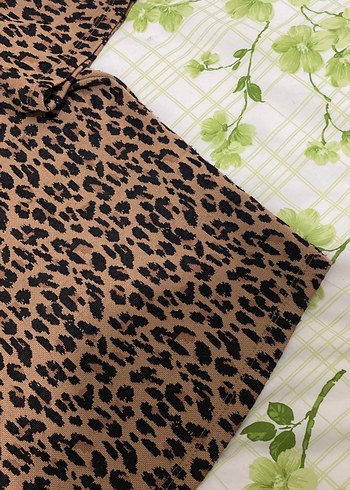 Kahverengi Leopar Desenli Kısa Kollu Bluz - Görsel 4