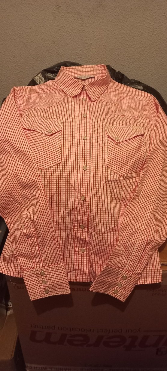 Düğmeli Kırmızı Kadın Gömlek - Görsel 3