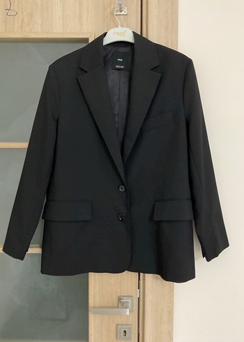 Düğmeli Siyah Kadın Blazer Ceket - Görsel 2