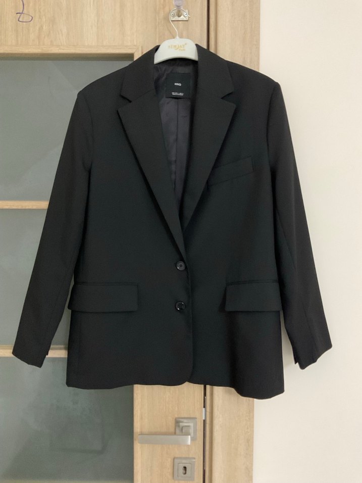 Düğmeli Siyah Kadın Blazer Ceket - Görsel 2